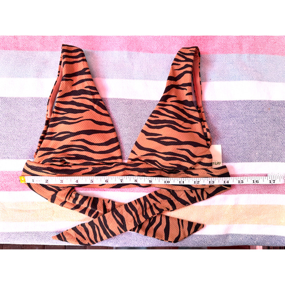 NWT, Women, Aerie, Tiger Striped, Bikini Top, Sz Small - Picture 3 of 6